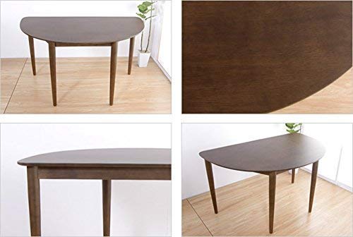 Amazon｜天然木オーク突板の半円型変形ダイニングテーブル 幅130cm